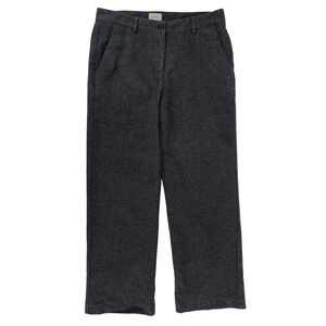 LL Bean Women's Trouser Pants Cotton Flannel Size 10 R Gray Lined 26" Inseam EUC